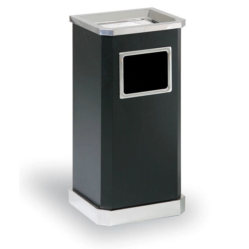 B2B Partner Venkovní odpadkový koš s popelníkem, 650 x 310 x 260 mm,černá / nerez