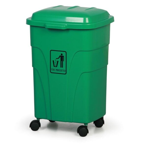 B2B Partner Plastový odpadkový koš na třídění odpadu, na kolečkách, 70 litrů,