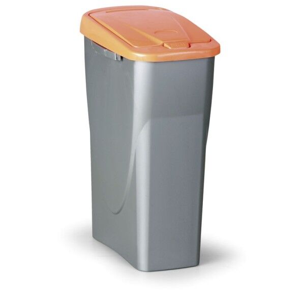 B2B Partner Plastový odpadkový koš s víkem 25 l, oranžové víko