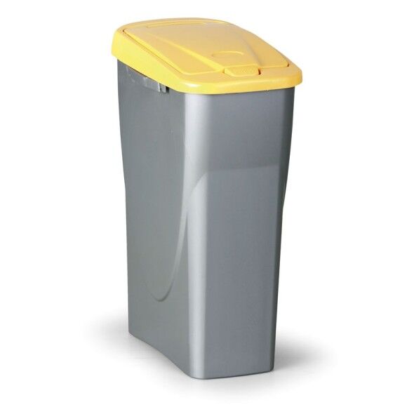 B2B Partner Plastový odpadkový koš s víkem 40 l, žluté víko