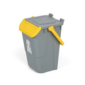 Mobil Plastic Abfallbehälter aus Kunststoff zur Mülltrennung ECOLOGY, grau-gelb