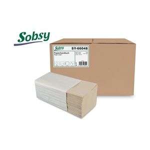 4000 Papierhandtücher SOBSY - 1-lagig - natur - ZZ- V - Falz - Falthandtücher