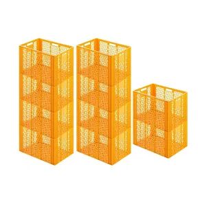 PROREGAL 10x Eurobehälter Bäcker- & Konditorenkasten   HxBxT 42,1x40x60   85 Liter   Gelb-Orange   Brötchenkiste, stapelbare Bäckerkiste