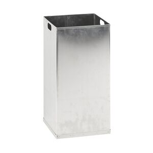 PROREGAL Feuerfester Aluminium Inneneinsatz für eckigen Abfallbehälter Haiti mit Swingdeckel   110 LIter, HxBxT 70x34,5x34,5cm   Aluminium / Silber