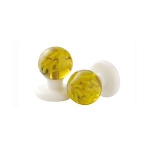 Exner Glaskugelknöpfe Farbe gelb/klar (12 Stück)