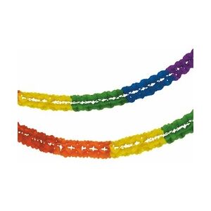 Papstar 5 Stück Papiergirlande (Großraum) Ø 16 cm · 10 m  Rainbow  schwer entflammbar