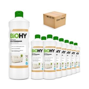 BiOHY Premium Polsterreiniger, Textilreiniger, Polsterreinigungsmittel, Sofa Reiniger 12er Pack (12 x 1 Liter Flasche)