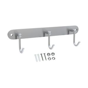 Intirilife Edelstahl Garderobenleiste Modell C - 3 Haken - 22 x 5.5 cm - Kleiderhaken Garderobe Hakenleiste in 5 verschiedenen Designs