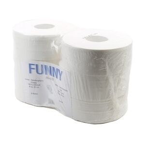 6 Rollen Jumbo Toilettenpapier FUNNY - 2- lagig - hochweiß
