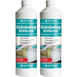 2 Stück HOTREGA Grünbelagentferner Super Konzentrat 1L - Säure- und chlorfreie Rezeptur