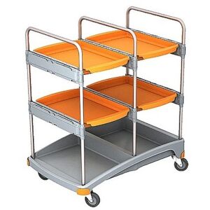 Cleankeeper Systemwagen I - 16, 4 Schalen 60 x 40,5 x 5 cm, Maße: 64 x 97,5 x 112 cm