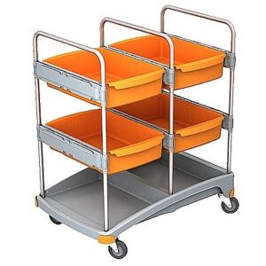 Cleankeeper Systemwagen I - 15, 4 Wannen 60 x 40,5 x 14 cm, Maße: 64 x 97,5 x 112 cm