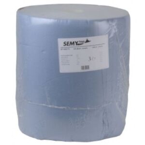 Semytop Industriepapierrolle, blau, 3-lagig, 36 x 32 cm, Zellstoffpapier, geprägt, 1 Packung = 1 Rolle à 1000 Blatt