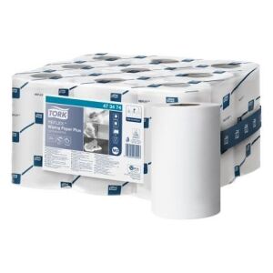 Essity Professional Hygiene Germany GmbH Tork Papierwischtücher Reflex, M3 kompatibel, 2-lagig, Extra starke Mehrzwecktücher für Hände und Oberflächen, robust und saugstark, 1 Karton = 9 Rollen à 200 Blatt