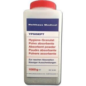 Holthaus Medical GmbH & Co. KG Holthaus Medical YPSISEPT Hygiene-Granulat, kompostierbar, Granulation zur Absorption flüssiger Ausscheidungen durch Klümpchen-Bildung, 1000 g - Flasche