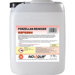 NOVADUR PRODUKTCHEMIE GmbH NOVADUR Porzellan-Reiniger Refresh, Tauchreiniger für Porzellan und Steingut, 10 l - Kanister