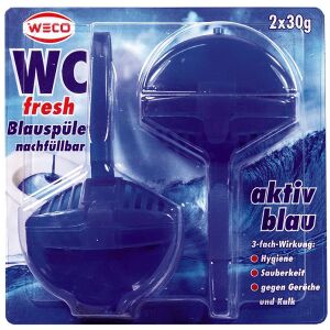 Weco GmbH WECO WC-fresh Blauspüler, 3-fach Wirkung, Nachfüllbar, 1 Packung = 2 x 30 g