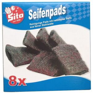 Sito Seifenpads, Verseifte Stahlwolle-Pads, 1 Packung = 8 Stück
