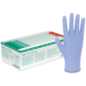 B. Braun Vasco® Nitril Soft blue Einmalhandschuhe, Untersuchungshandschuh, puderfrei, unsteril, latexfrei, 1 Packung = 200 Stück, Größe XS