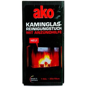 DELU-AKO-MINKY GmbH ako® Kaminglas Reinigungstuch, Feuchttuch zur Reinigung von Kaminglas, 1 Packung = 3 Stück