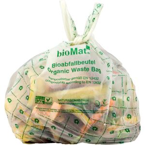 Naturabiomat GmbH BIOMAT® Bioabfallbeutel 10 Liter mit Henkel, Kompostierbare Müllsäcke, Maße: 440 x 500 mm, 16 µm, 1 Karton = 36 x 26 = 936 Abfallbeutel