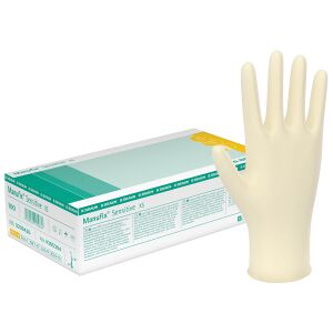 B. Braun Manufix® Sensitive - Einmalhandschuhe, Latex, ungepudert, Packung = 100 Stück, Größe L (8-9)