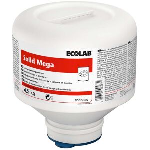 Ecolab GmbH & Co. OHG ECOLAB Solid Mega Maschinenspülmittel, Geschirr-Reiniger mit sehr guter Bleichwirkung, 4,5 kg - PE-Foldaway (1 Karton = 4 Stück)