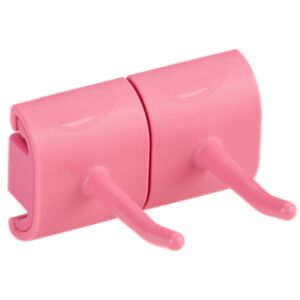 Vikan GmbH Vikan Doppelhakenmodul, Hygienische Wandhalterung für zwei Geräte, Farbe: Pink