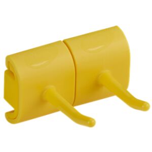 Vikan GmbH Vikan Doppelhakenmodul, Hygienische Wandhalterung für zwei Geräte, Farbe: Gelb