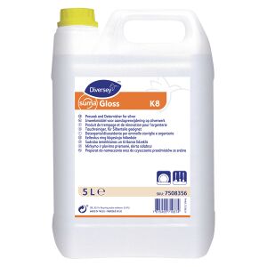 Diversey Deutschland GmbH & Co. OHG Suma Gloss K8 Silberbesteckreiniger, schonender Bestecktauchreiniger für Silberteile, 5 l - Kanister