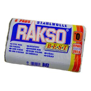 Rakso Stahlwollepads, 200 g - Pad, 1 Packung = 8 Stück