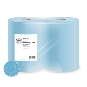 Putzpapierrolle, 36 x 36 cm, 3-lagig, blau, Putzpapier aus recyceltem Papier, 1 Karton = 2 Rollen à 500 Blatt