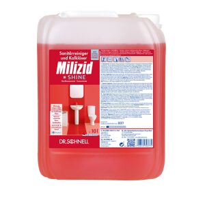 DR. SCHNELL GmbH & Co. KGaA Dr. Schnell Sanitärreiniger MILIZID SHINE, Konzentrat, Badreiniger für die wirksame Reinigung aller säurebeständigen Materialien, 10 Liter - Kanister