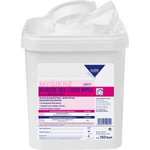 KLEEN PURGATIS GmbH KLEEN PURGATIS BUDESIN DES Liquid Wipes Desinfektionstücher, Gebrauchsfertige und alkoholfreie Tücher für kleinere Flächen, 1 Eimer = 150 Blatt