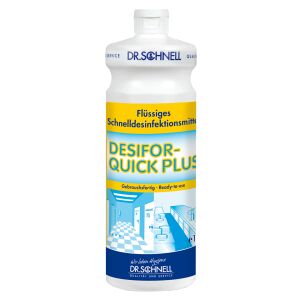 DR. SCHNELL GmbH & Co. KGaA Dr. Schnell Flächendesinfektionsmittel DESIFOR-QUICK PLUS, Flüssiges Schnelldesinfektionsmittel mit begrenzt viruzider Wirkung, 1 Karton = 2 Flaschen à 1 Liter + 2 Sprühaufsätze