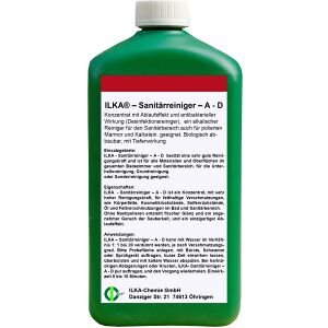 ILKA Chemie GmbH ILKA Sanitärreiniger AD, Konzentrat mit Ablaufeffekt und antibakterieller Wirkung, 1 Liter - Flasche
