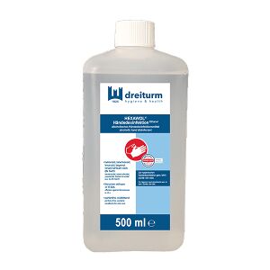 DREITURM GmbH Dreiturm HEXAWOL® Händedesinfektion, Hautdesinfektionsmittel auf Ethanolbasis, 1 Karton = 12 Euroflaschen à 500 ml