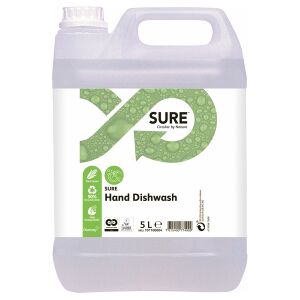 Diversey Deutschland GmbH & Co. OHG SURE Hand Dishwash Öko-Spülmittel, Konzentriertes flüssiges Handspülmittel für den professionellen Gebrauch, 1 Karton = 2 x 5 l - Kanister