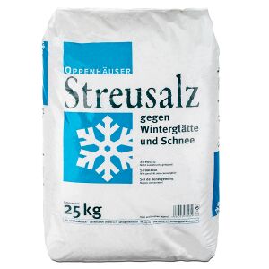Streusalz, 0-5 mm Körnung, 25 kg, Auftaugranulat mit langanhaltender Wirkung bei Glätte, 1 Sack à 25 kg