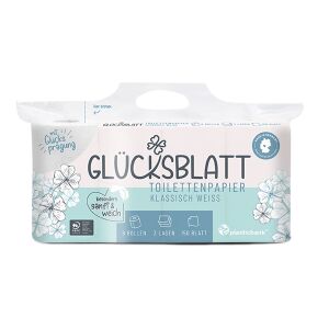 Fripa Markenvertriebs GmbH Fripa Glücksblatt Toilettenpapier, 3-lagig, weiß, Sanftes Klopapier aus 100% Frischzellstoff, 1 Packung = 8 Rollen à 150 Blatt