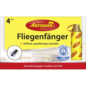 Aeroxon Insect Control GmbH Aeroxon® Fliegenfänger, Spiralförmige Leimfalle aus natürlichen Rohstoffen, 1 Packung = 4 Stück