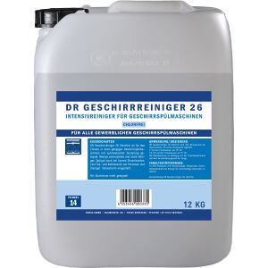 DR Gewerbe Spülmaschinenreiniger 26 chlorfrei, Intensivreiniger für Geschirrspülmaschinen, 12 kg - Kanister