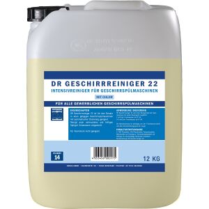 NOVADUR PRODUKTCHEMIE GmbH DR Gewerbe Spülmaschinenreiniger 22, Intensivreiniger für Geschirrspülmaschinen, 12 kg - Kanister