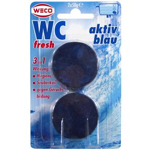 Weco GmbH WECO WC-fresh aktiv blau, 3 in 1 Wirkung, 1 Packung = 2 x 50 g