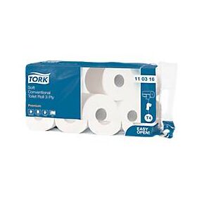 Tork® Toilettenpapier 110316, 3-lagig, weich, Premium Qualität, 72 Rollen á 250 Blatt, weiß