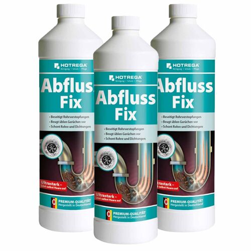 HOTREGA Abfluss Fix Konzentrat 1 Liter Sets - Abflussreiniger, Rohrreiniger, freier Abfluss 3