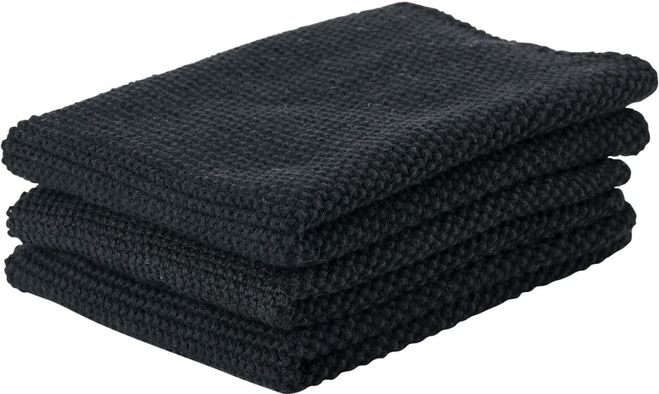 Zone Denmark - Reinigungstuch, 27 x 27 cm, schwarz (3er-Set)