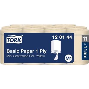 Tork M1 Basic Aftørringspapir 1-Lag, Gul, 11 Rl