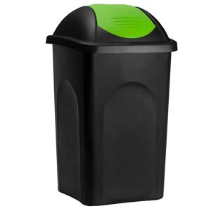 Deuba Affaldsspand Sort/grøn Plast 60l