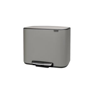 Brabantia Bo Pedal Bin - Skraldespand - fliplåg - 33 L - fodpedal - affaldsseparation - mineral concrete gray